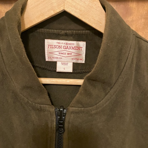 C.C. Filson Co. Seattle Tin Cloth Waxed Bomber Jacket w/ Vest Liner (removable!) - Picture 10 of 12